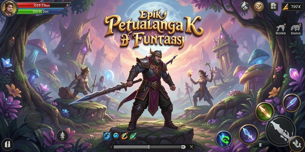 Tangkapan layar menunjukkan pertarungan seru dalam game RPG 797K.