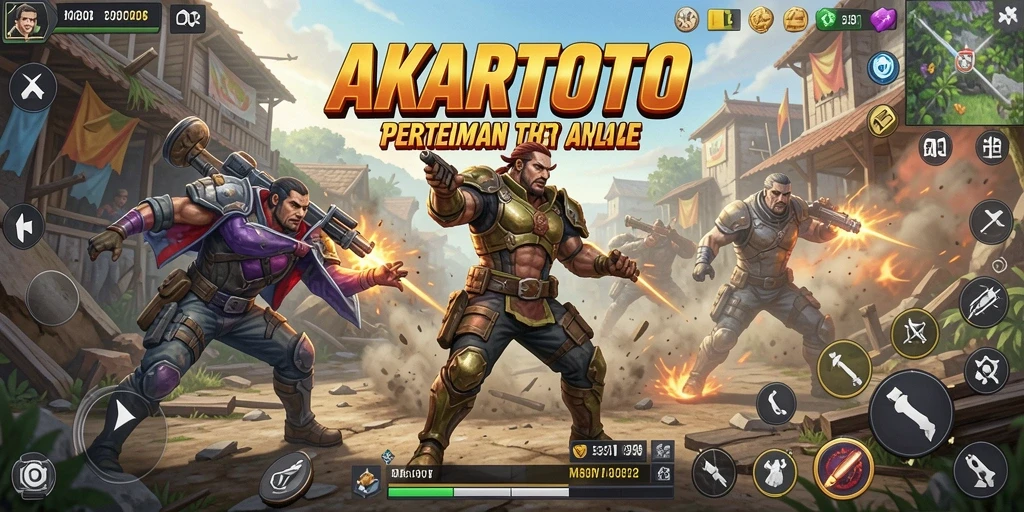 Gameplay intense di arena AKARTOTO Battle Royale.