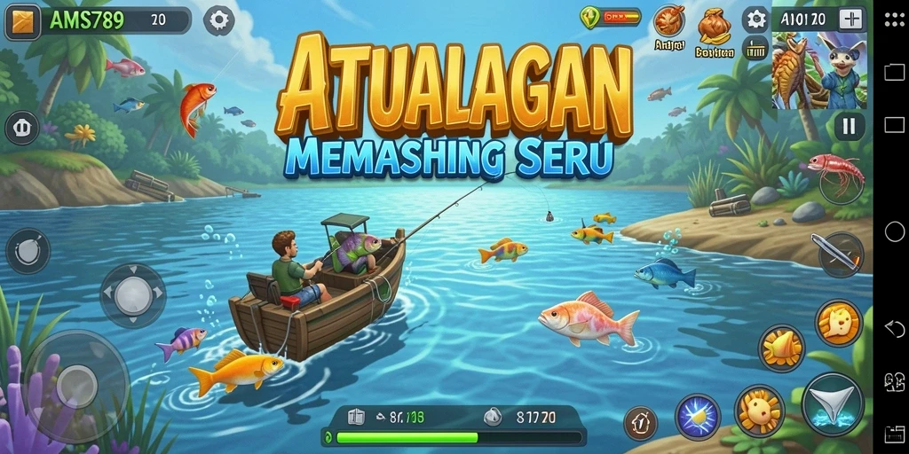 Screenshot AMS789 menampilkan gameplay memancing yang seru dan menakjubkan.