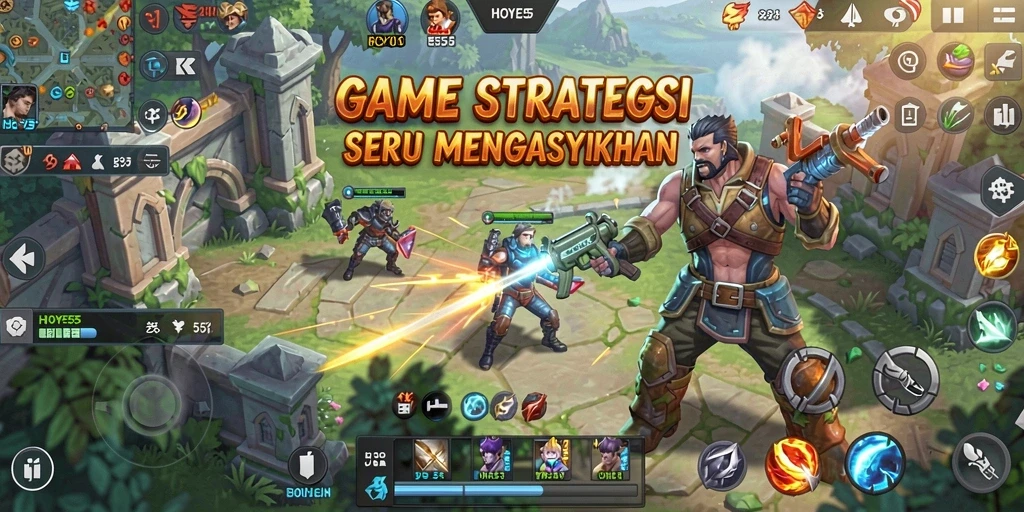 Tampilan menarik dari gameplay HOYE55 yang strategis dan seru.