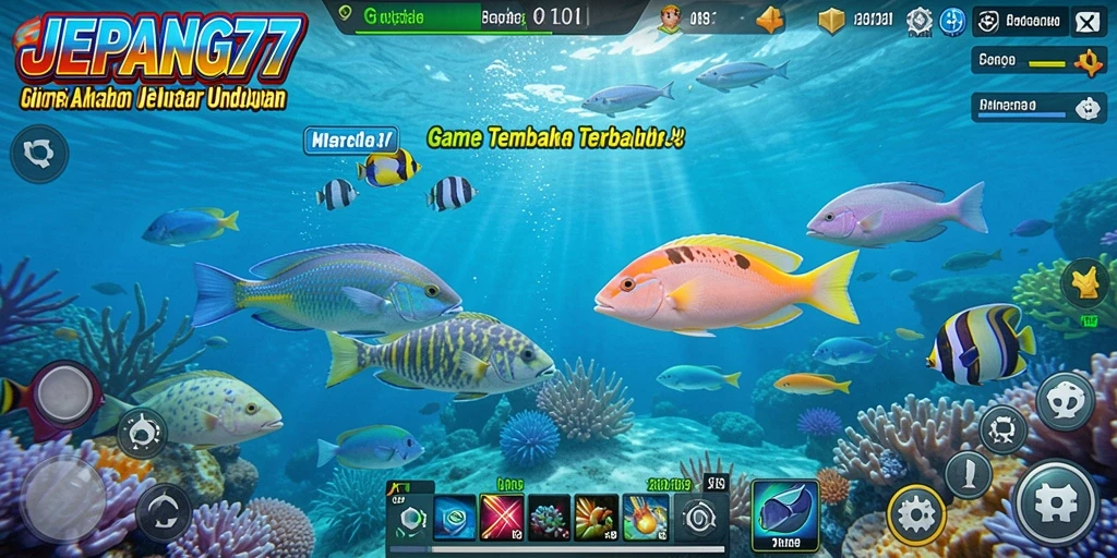 Tangkapan layar utama gameplay Tembak Ikan JEPANG77.