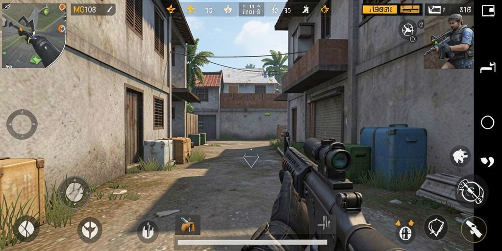 Screenshot MG108 menampilkan aksi tembak-menembak yang mendebarkan dan grafis yang menakjubkan.