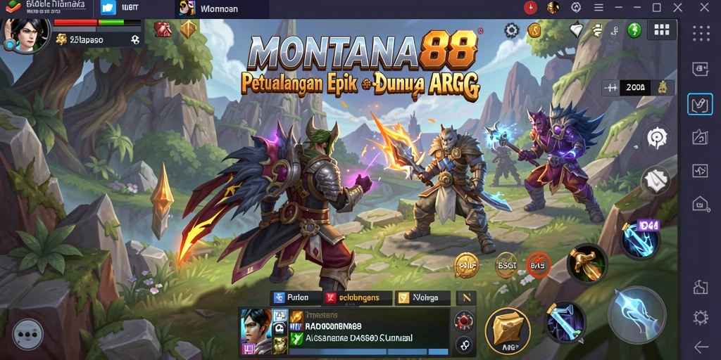 Screenshot menunjukkan pertarungan seru di dunia luas MONTANA88.