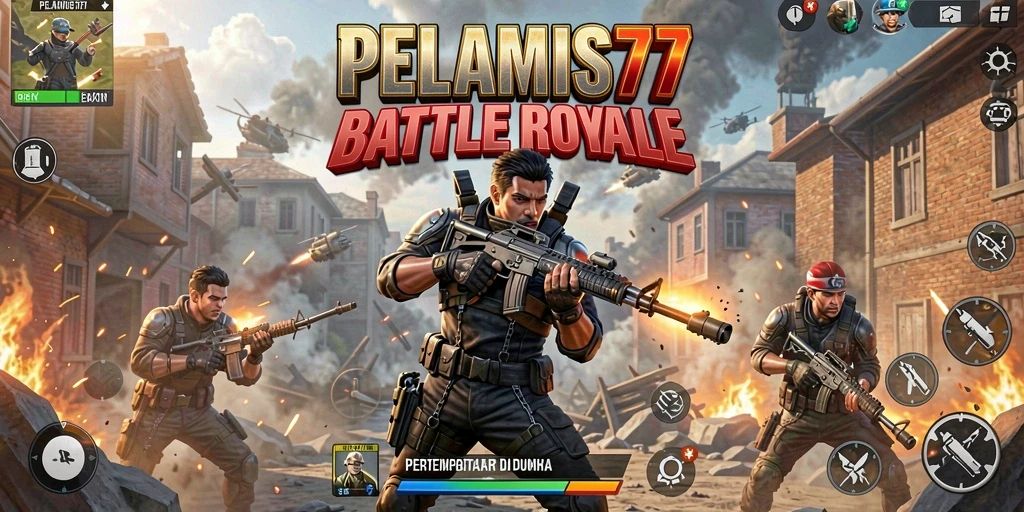 Tampilan gameplay seru di PELAMIS77 saat pertempuran berlangsung.