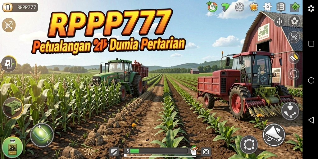Screenshot utama RPRP777 menunjukkan keseruan gameplay pertanian.