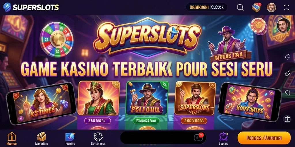 Screenshot utama SUPERSLOTS menampilkan gameplay seru yang memikat.