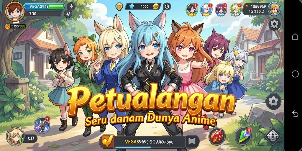 Tampilan gameplay seru dalam dunia Anime VEGAS969.