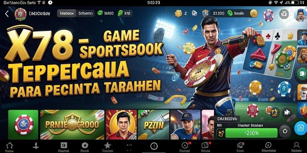 Tampilan utama X78 dengan taruhan langsung dan analisis statistik.
